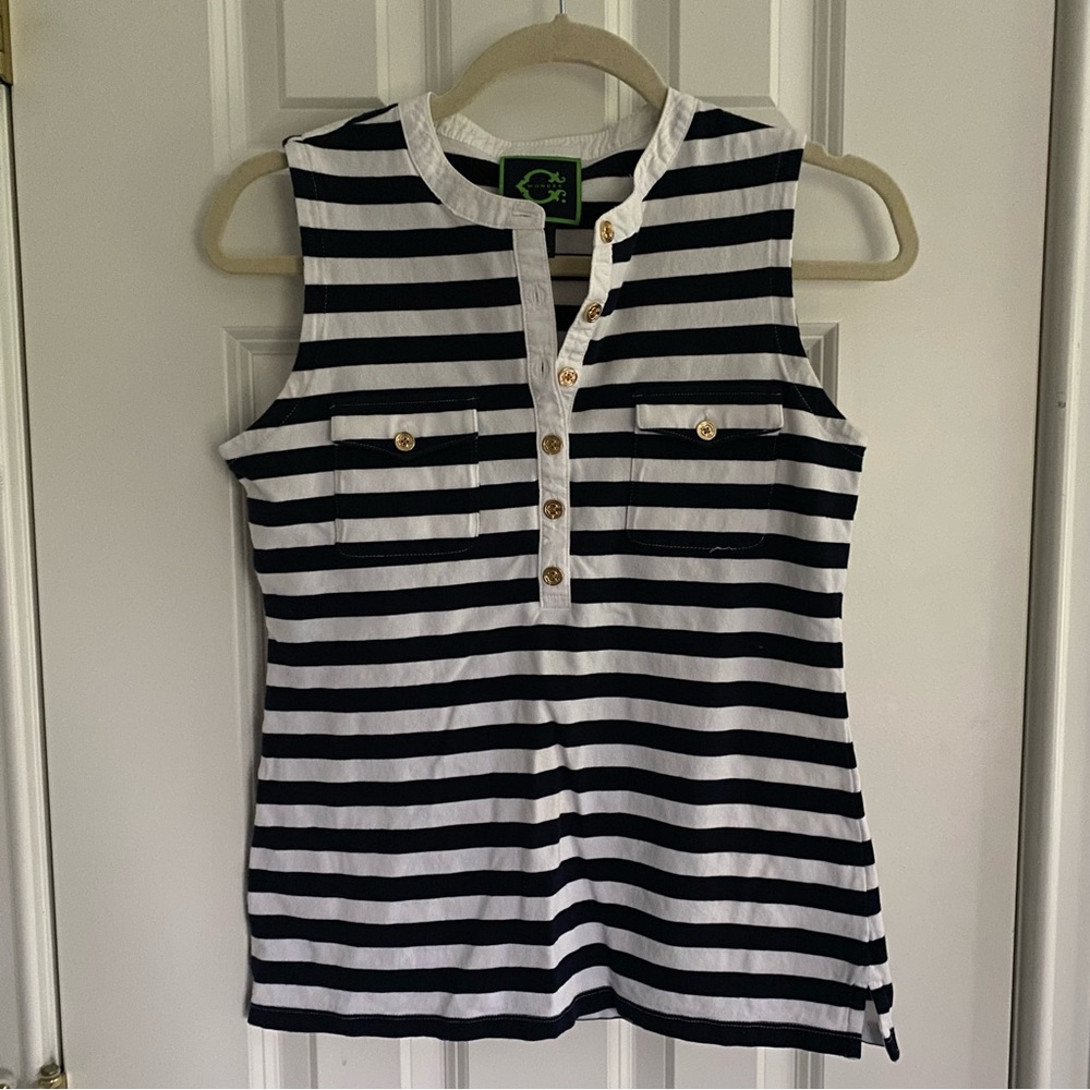 C. Wonder Preppy Striped Sleeveless Cotton Top